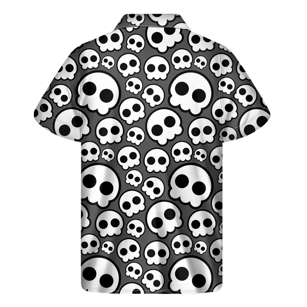 Emo Skull Pattern Print Mens Short Sleeve Shirt Hawaiian