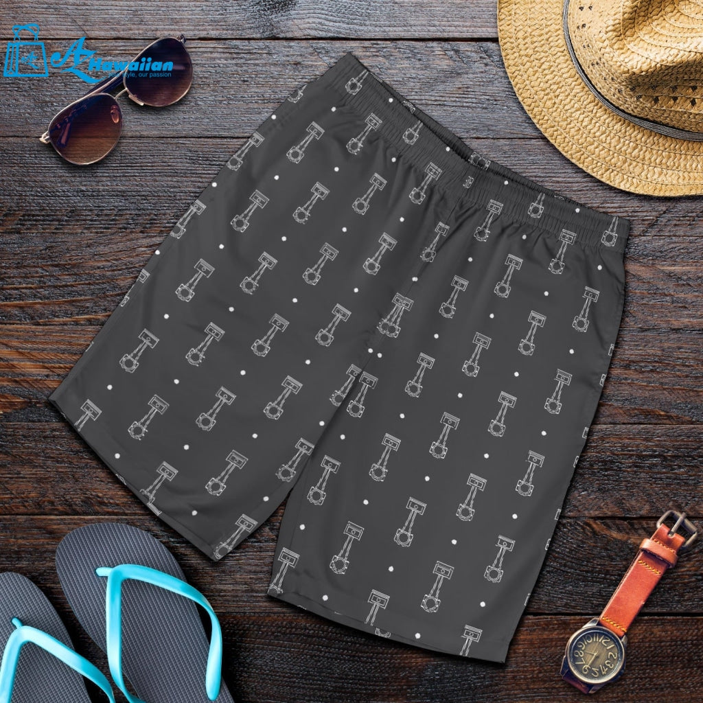 Engine Piston Black Background Pattern Print Design 02 Men Shorts