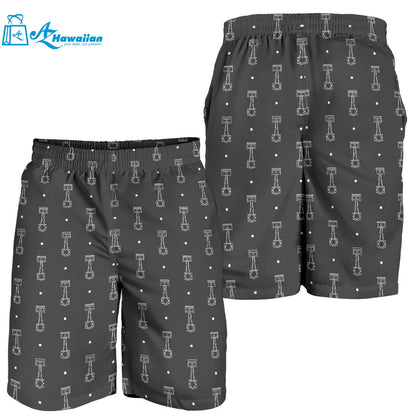 Engine Piston Black Background Pattern Print Design 02 Men Shorts