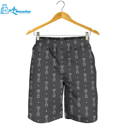 Engine Piston Black Background Pattern Print Design 02 Men Shorts