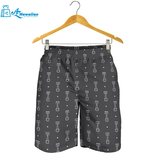 Engine Piston Black Background Pattern Print Design 02 Men Shorts