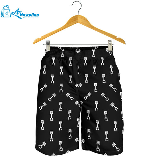 Engine Piston Black Theme Pattern Print Design 03 Men Shorts