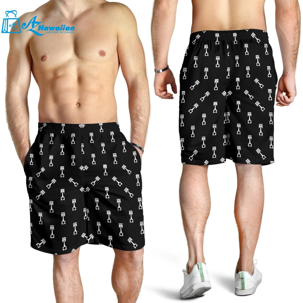 Engine Piston Black Theme Pattern Print Design 03 Men Shorts