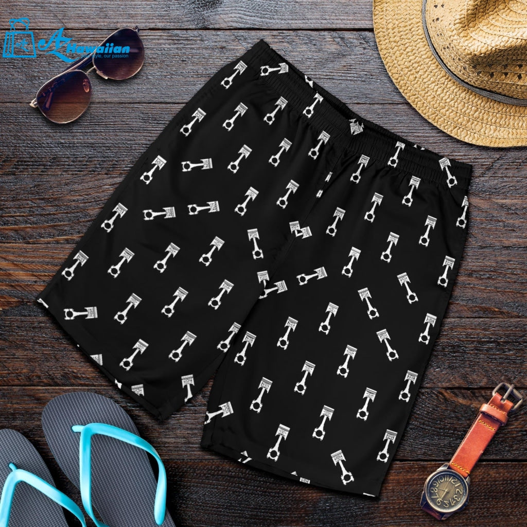 Engine Piston Black Theme Pattern Print Design 03 Men Shorts