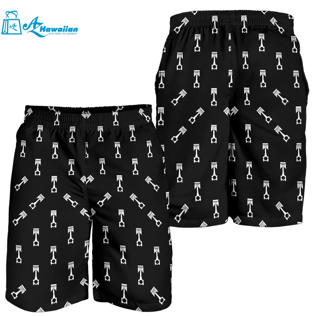 Engine Piston Black Theme Pattern Print Design 03 Men Shorts