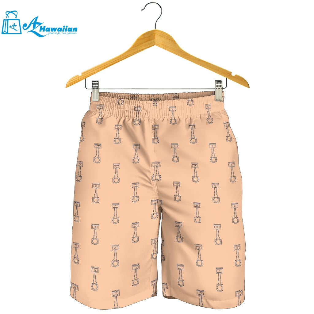 Engine Piston Cream Background Pattern Print Design 04 Men Shorts