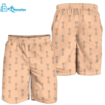 Engine Piston Cream Background Pattern Print Design 04 Men Shorts