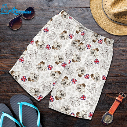 English Bulldog Pattern Print Design 01 Men Shorts