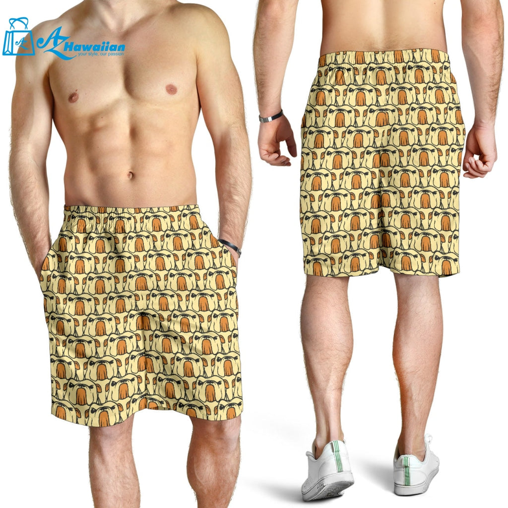 English Bulldog Pattern Print Design 02 Men Shorts