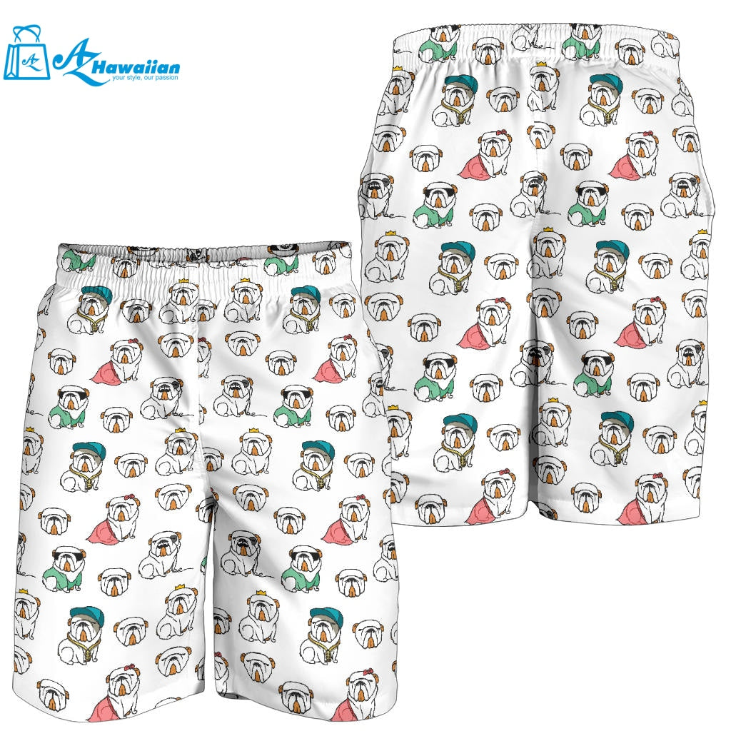 English Bulldog Pattern Print Design 03 Men Shorts