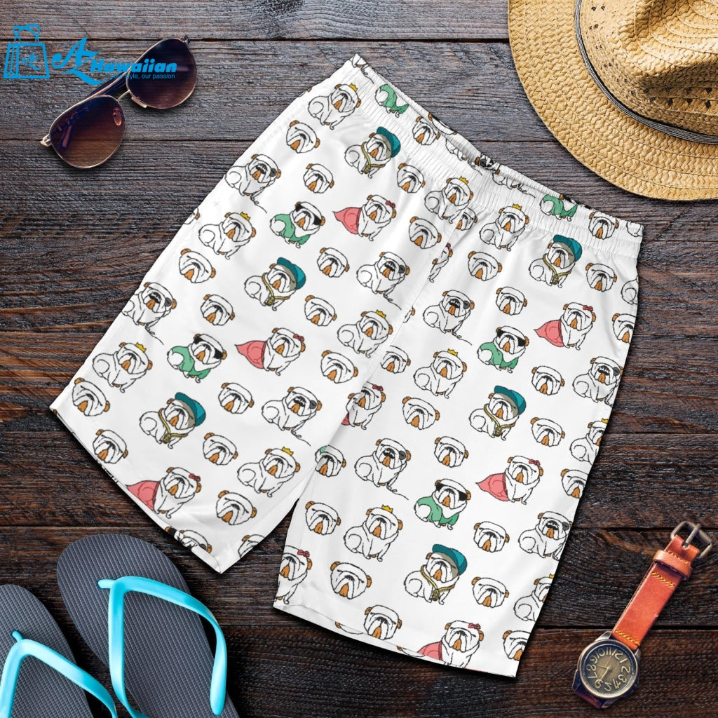 English Bulldog Pattern Print Design 03 Men Shorts