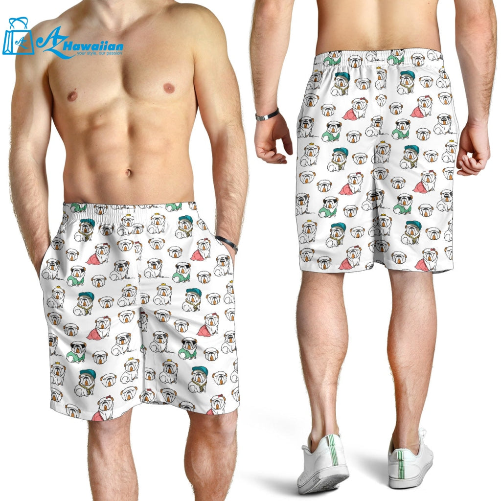 English Bulldog Pattern Print Design 03 Men Shorts