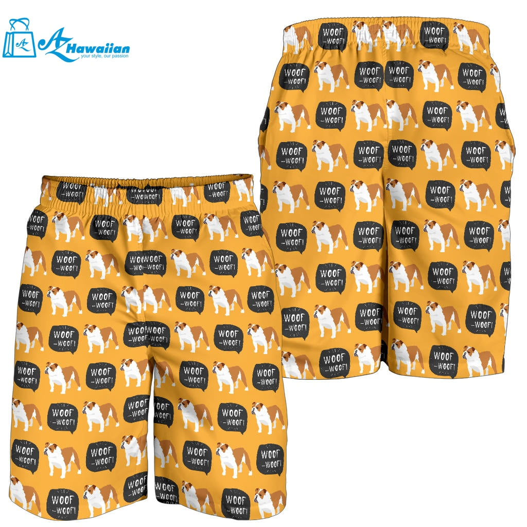 English Bulldog Pattern Print Design 04 Men Shorts