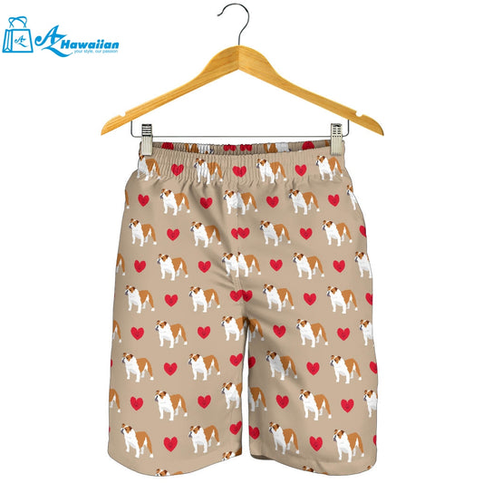 English Bulldog Pattern Print Design 05 Men Shorts