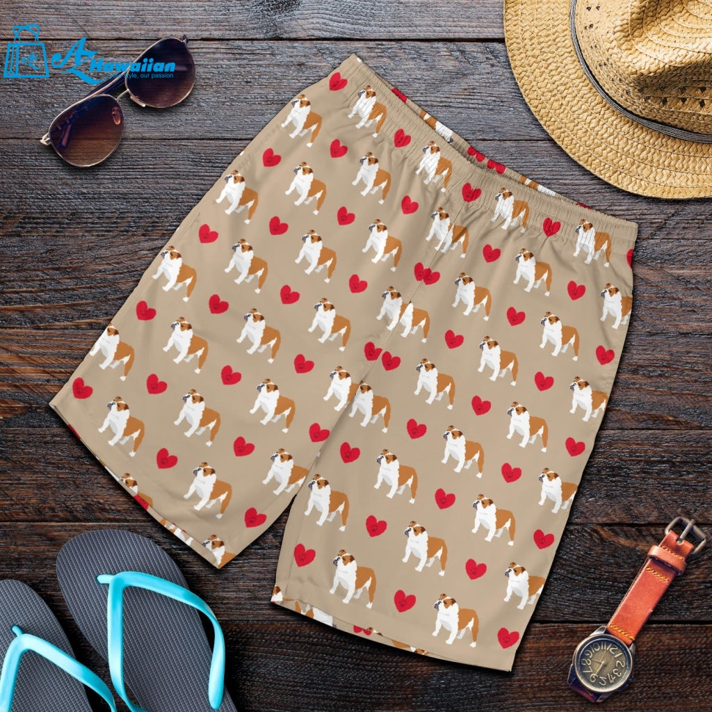 English Bulldog Pattern Print Design 05 Men Shorts