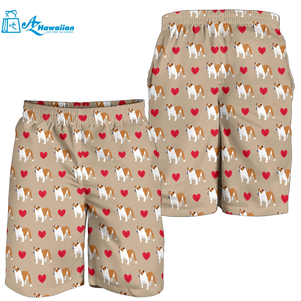 English Bulldog Pattern Print Design 05 Men Shorts