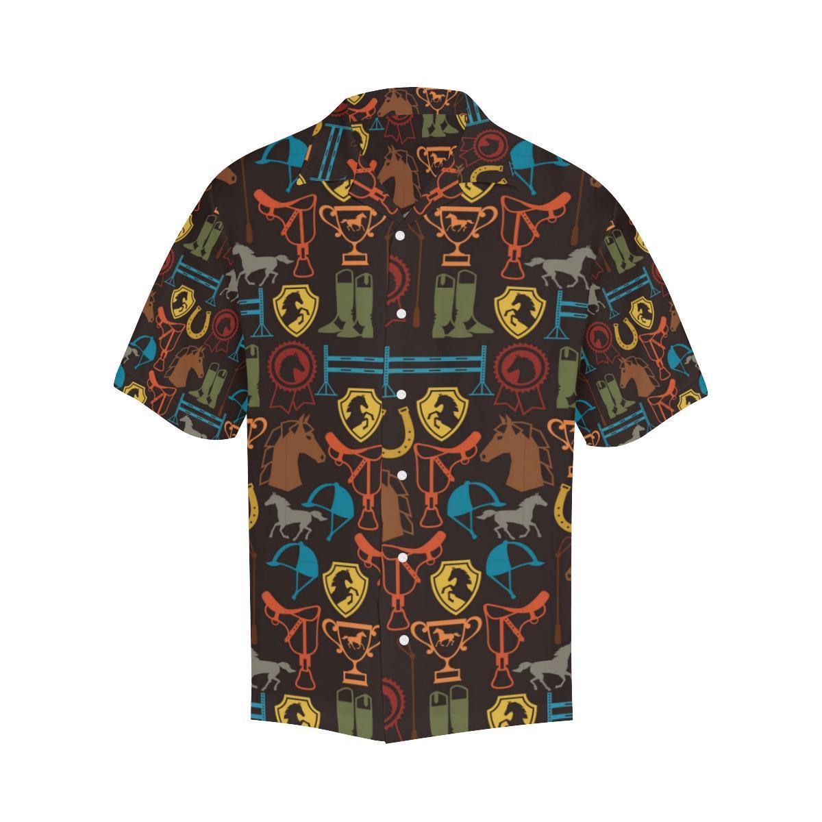 Equestrian Equipment Horse Colorful Hawaiian Shirt