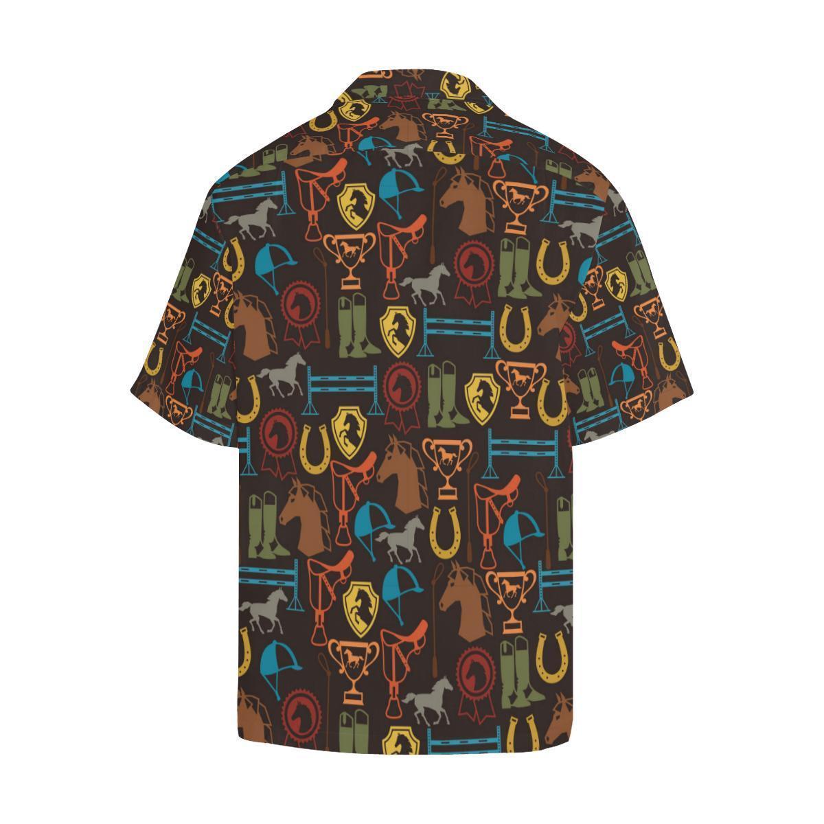 Equestrian Equipment Horse Colorful Hawaiian Shirt