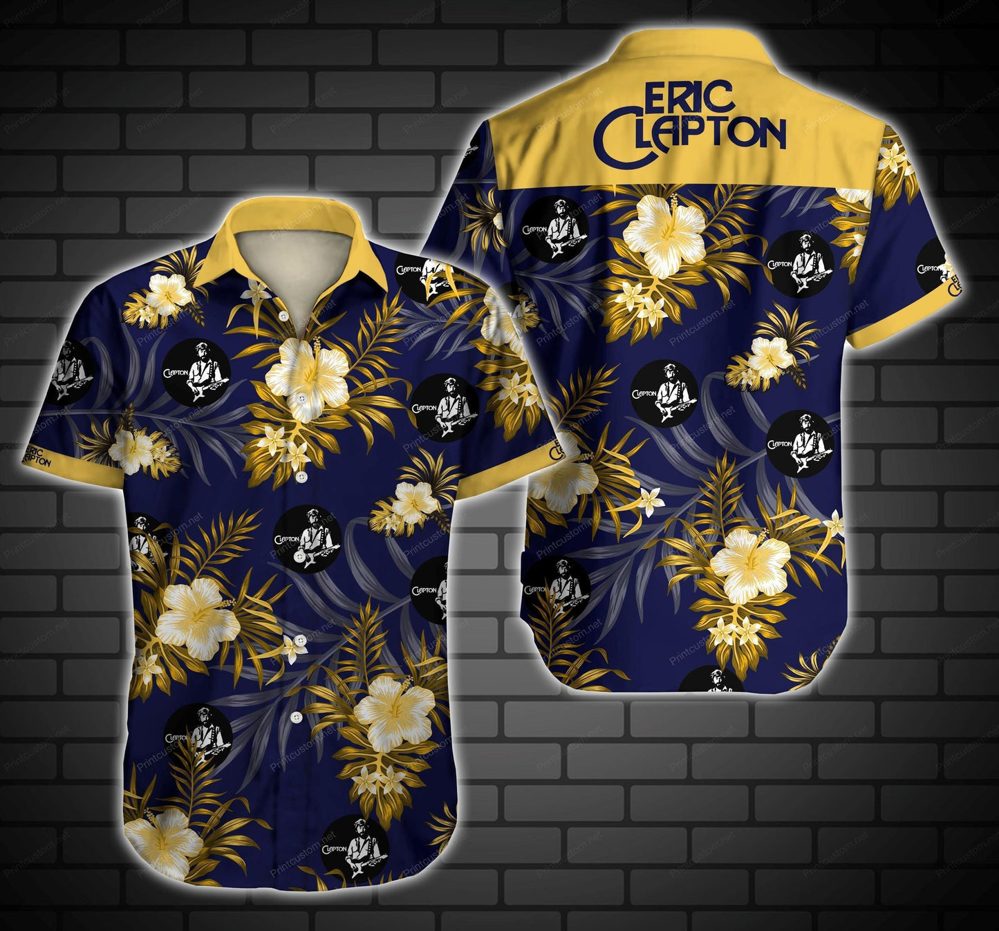 Eric Clapton Hawaiian Graphic Print Short Sleeve 