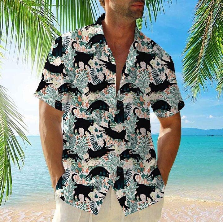 BLACK CAT HAWAIIAN SHIRT