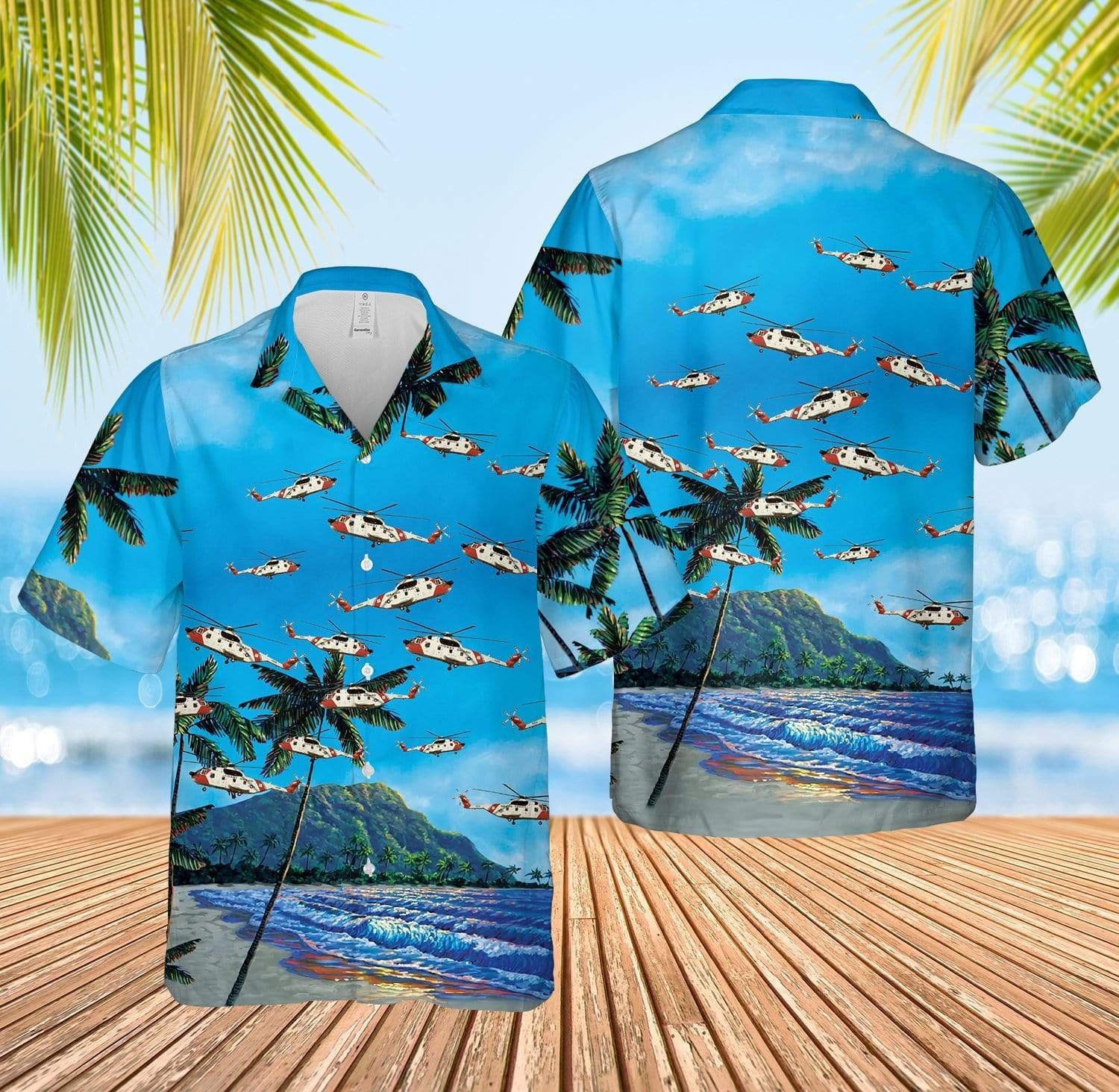 Us Coast Guard H-3 Helicopter Hawaiian Shirts #Dh