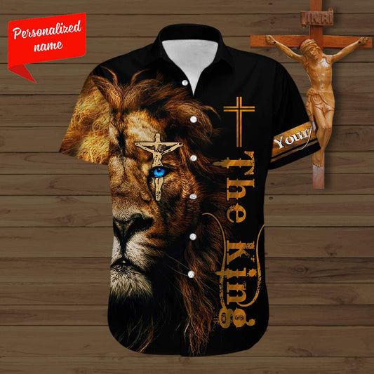 Personalized Name The King Honor Lion Jesus Hawaiian Shirt