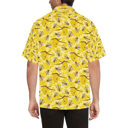 Bee With Honeycomb Print Design Lks3 Hawaiian Shirt