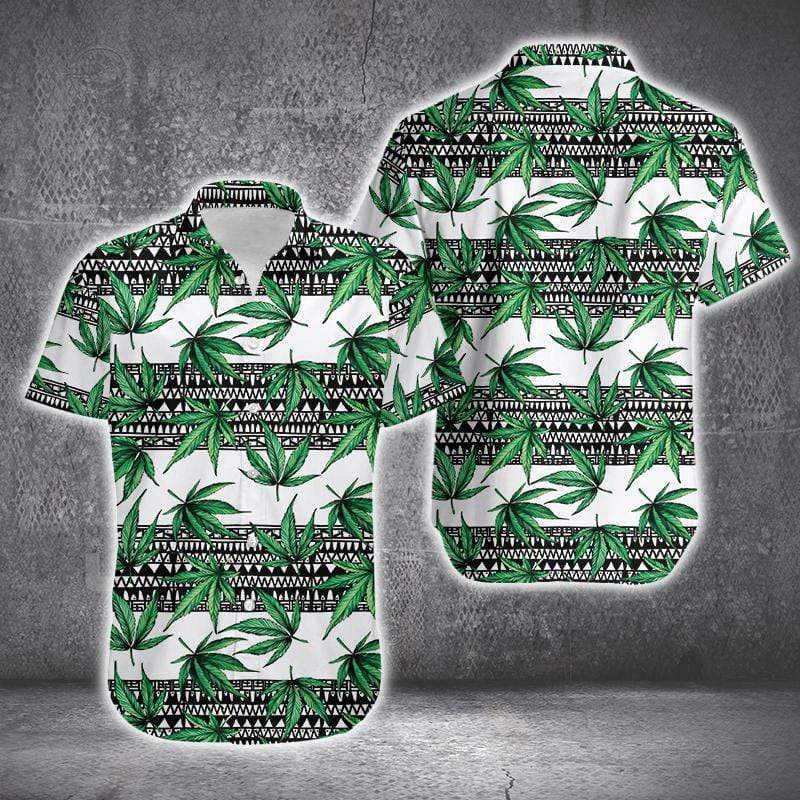 Amazing Weed Pattern Unisex Hawaiian Aloha Shirts #24521Dh