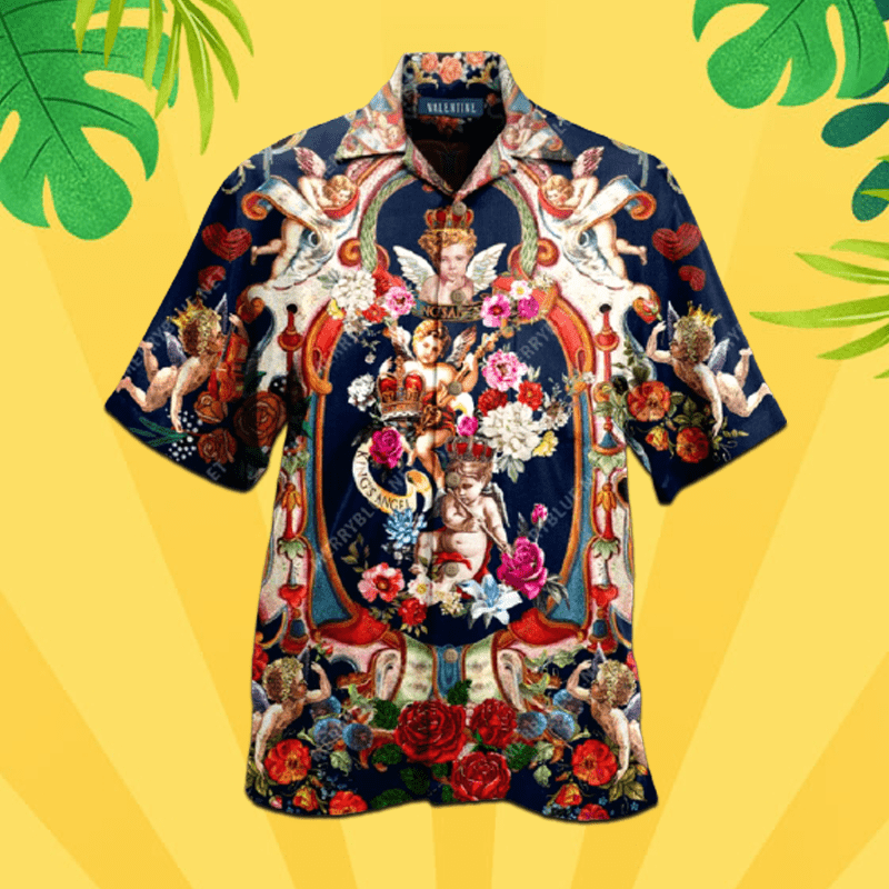 Lovely King's Angels with Rose Hawaiian Unisex Aloha Shirt #DH