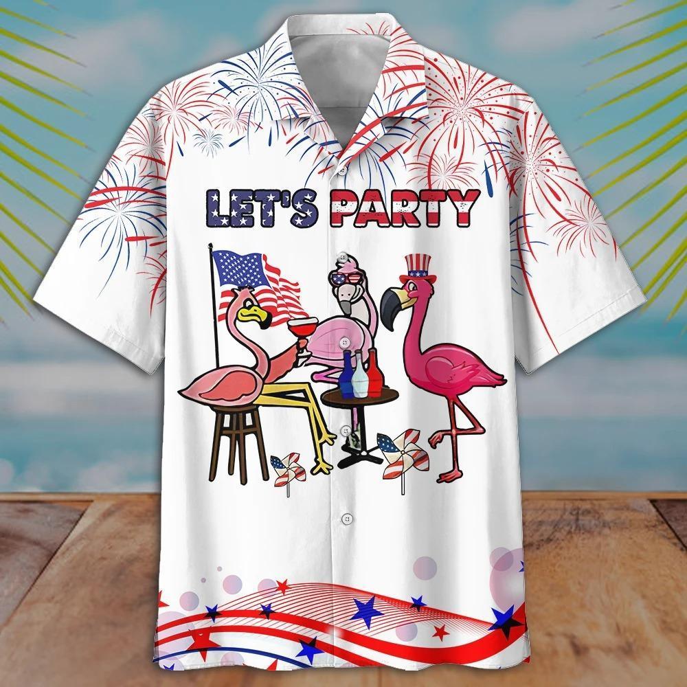 Let's Party Flamingo Hawaiian Shirt