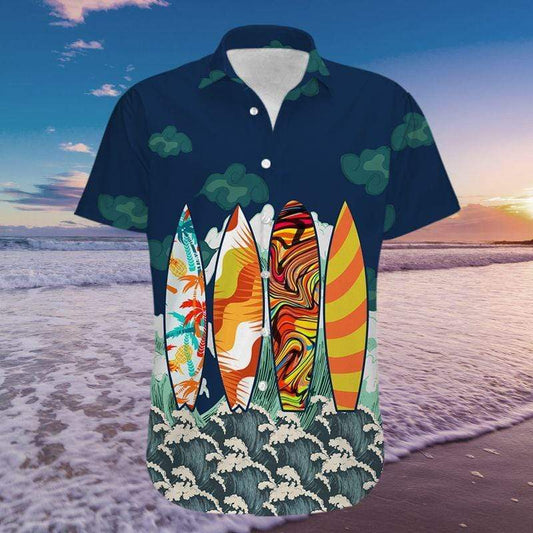 Surfing Board Hawaiian Aloha Shirts #1010H