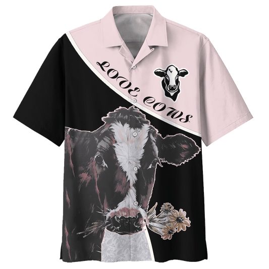 Cow  Black Unique Design Unisex Hawaiian Shirt For Men And Women Dhc17063750