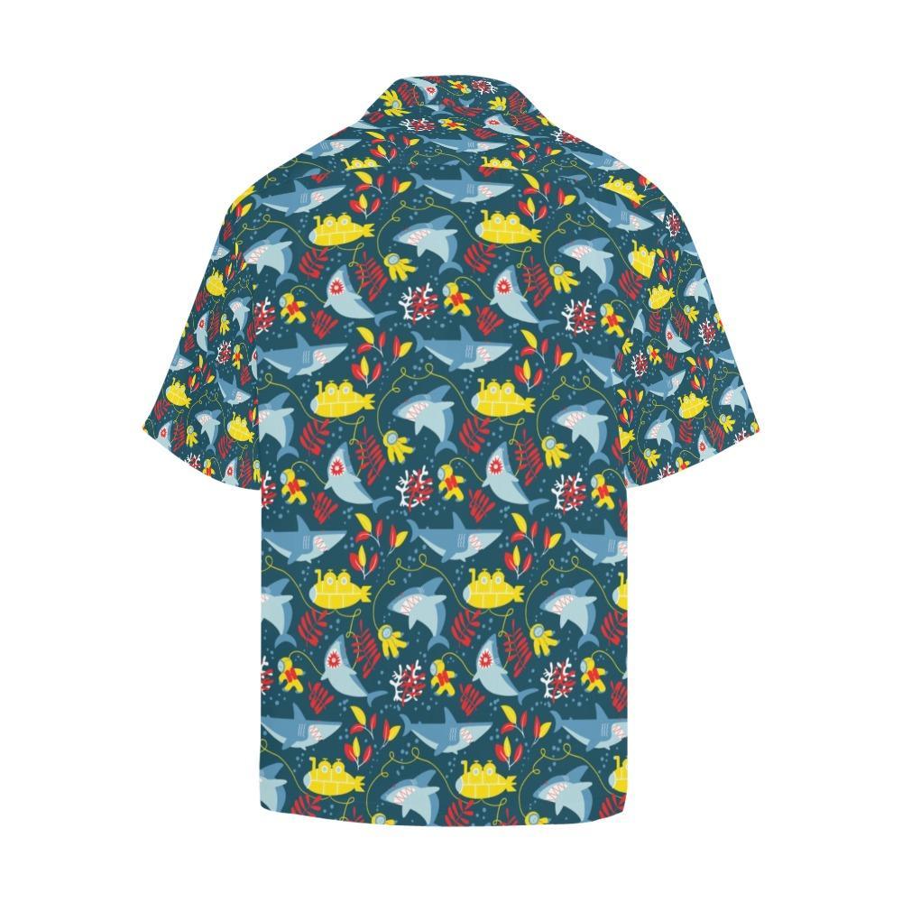 Scuba With Sharks Print Design Lks3 Hawaiian Shirt