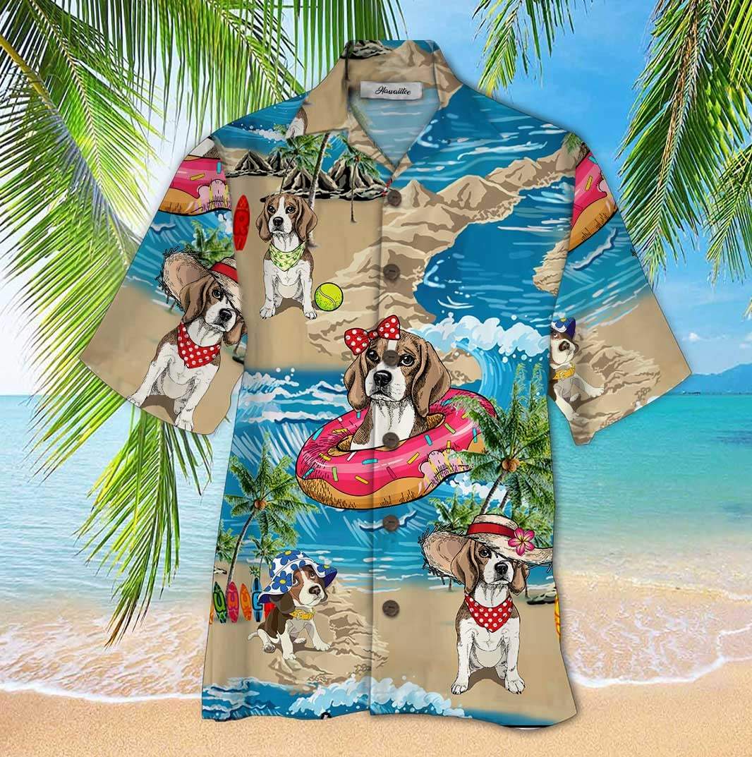 Beagle Enjoy Summer Beach Unisex Hawaiian Shirts