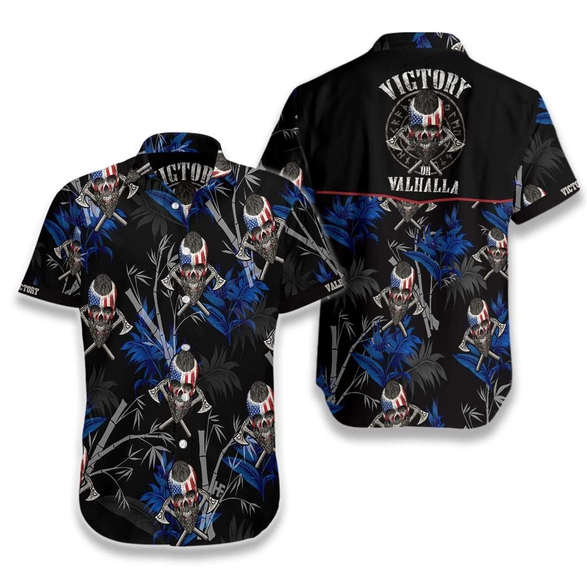 Viking Skull Victory Or Valhalla Hawaiian Shirts #V