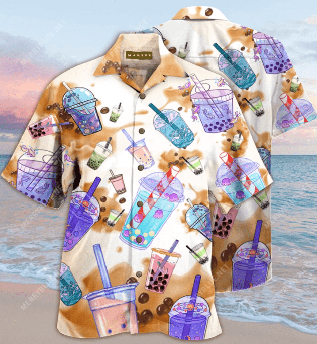 Amazing Bubble Milk Tea Hawaiian Shirts #L