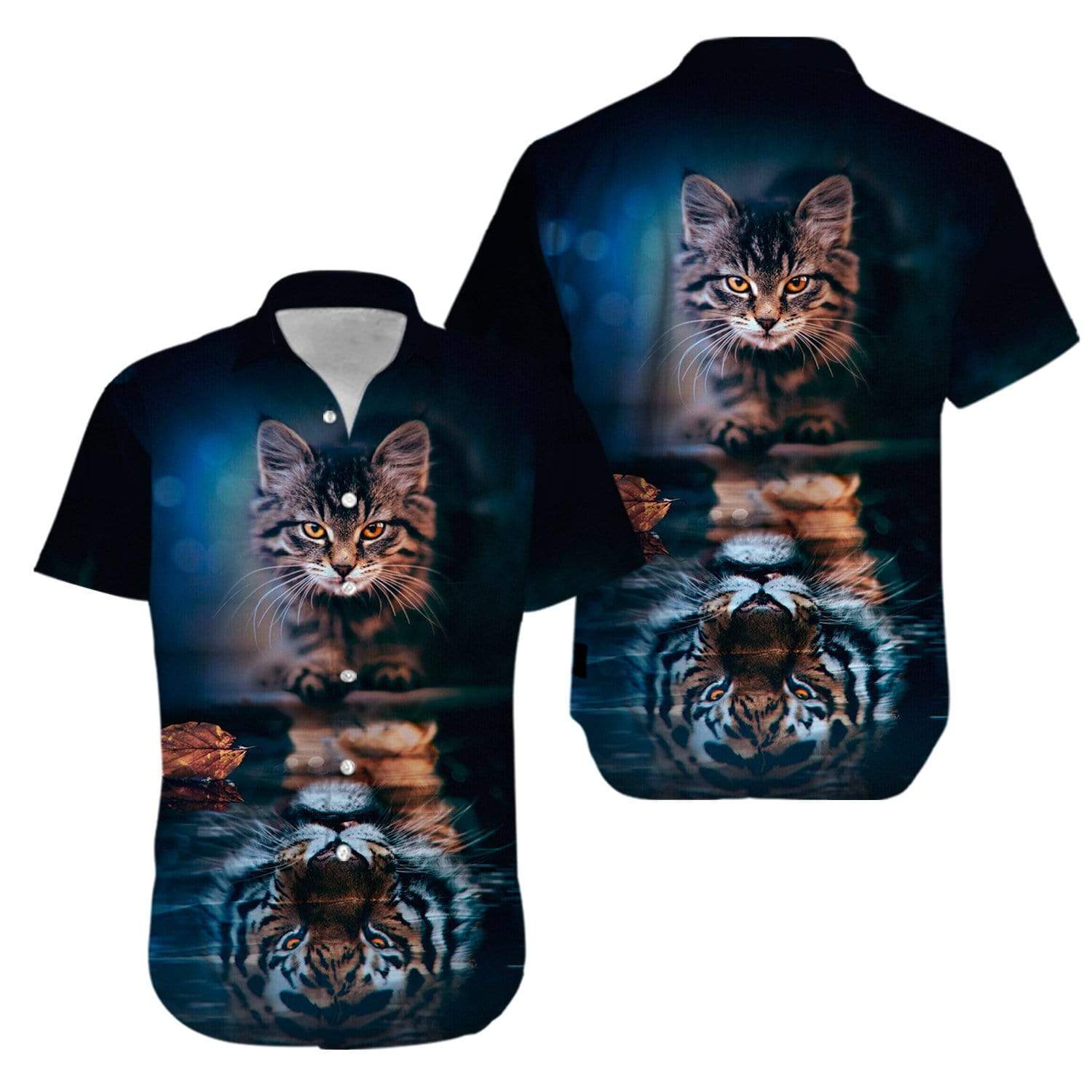 Cat cute Tiger Aloha Hawaiian Shirts gift for cat lover #V