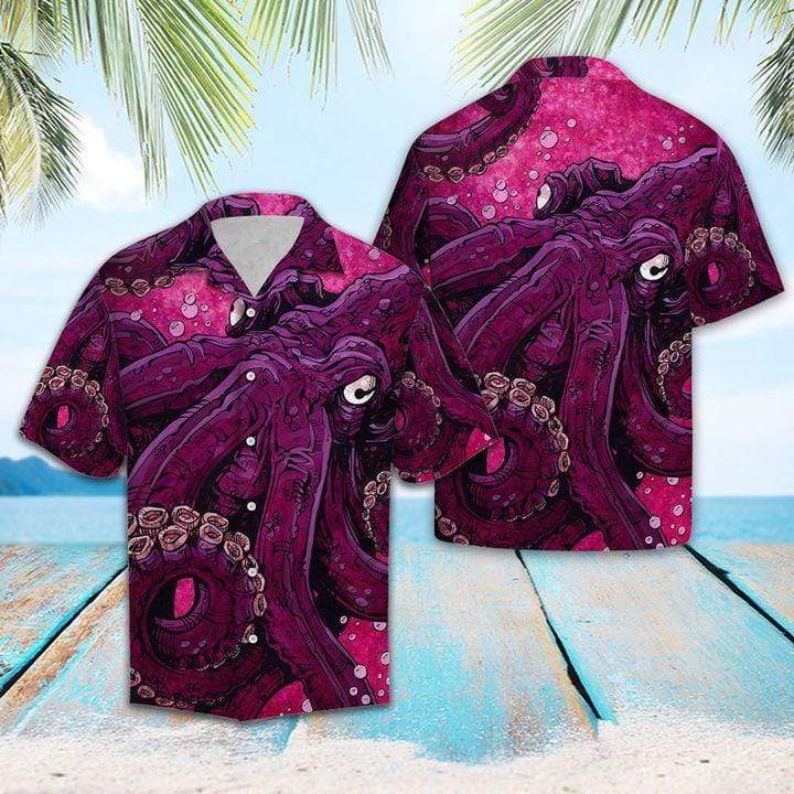 Pinky Octopus Unisex Hawaiian Aloha Shirts #DH