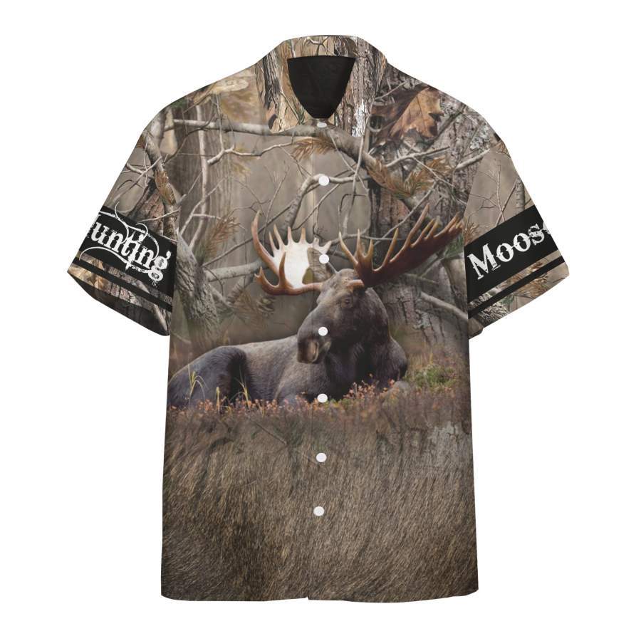  3D Moose Hunting Hawaii Custom Short Sleeve Shirt