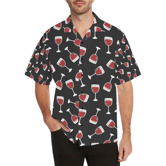 Wine Glass Print Design Hawaiian Shirt