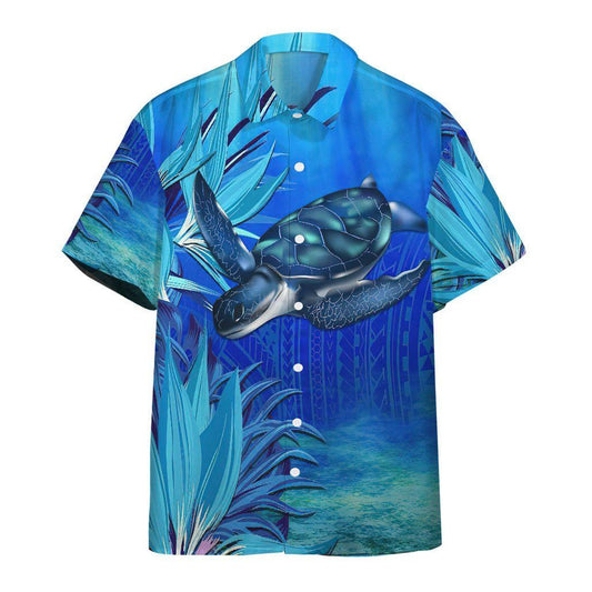  3D Blue Turtle Paradise Hawaii Shirt