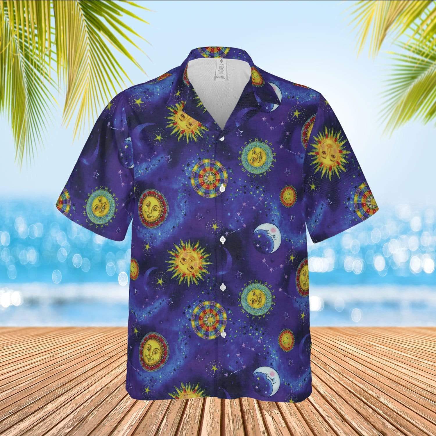 Hippie Sun And Moon Purple Galaxy Unisex Hawaiian Shirts #090621H