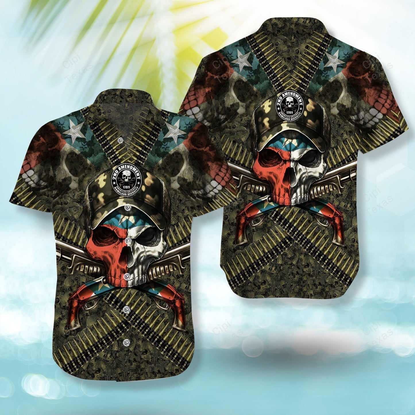 2Nd Amendment 1789 TexasÕS Original Homeland Security Skull  Hawaiian Shirt | For Men &amp;amp; Women | Adult | Hw7959