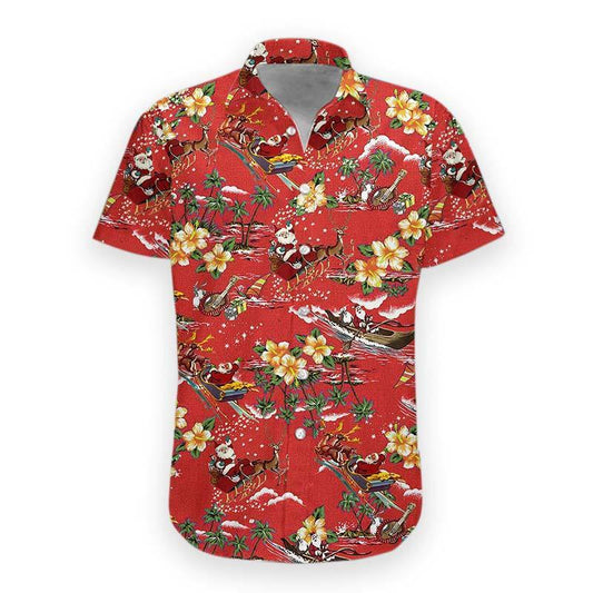  3D Christmas Santa Hawaii Shirt