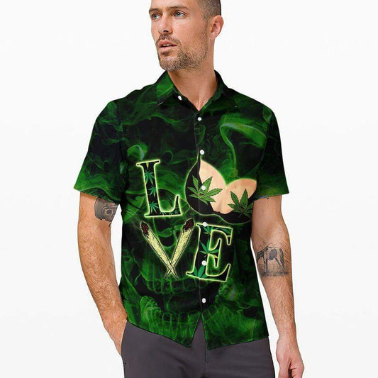 Hawaiian Aloha Shirts Weed Simple Man