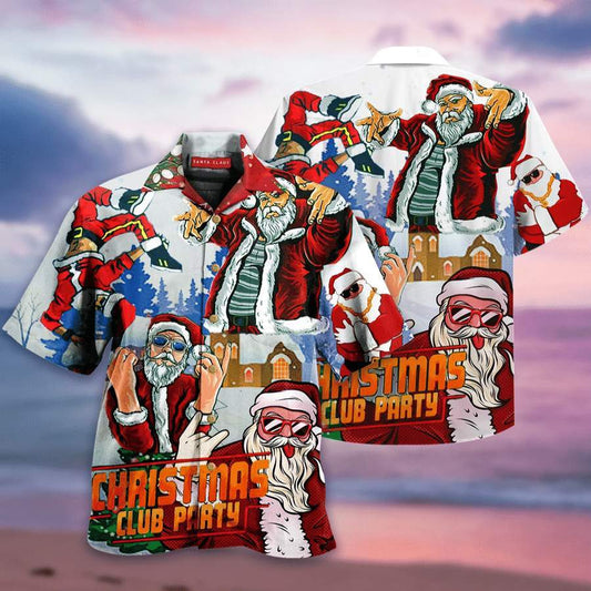 Hawaiian Aloha Shirts Christmas Club Party Santa Claus