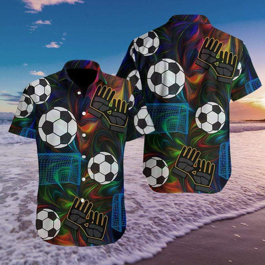 Soccer Colorful Light Hawaiian Aloha Shirts #119h