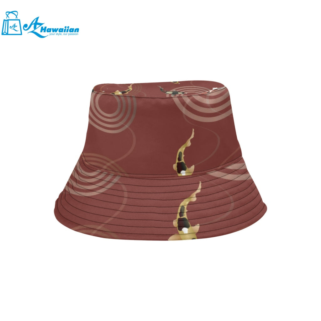 Fancy Carp red background Unisex Bucket Hat