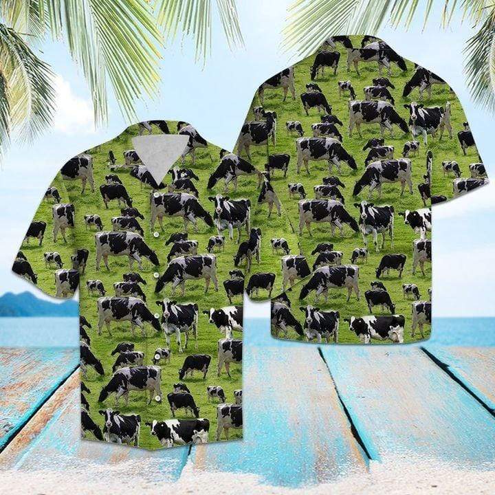 Cow Farm Hawaiian Aloha Shirts Farmer Gift #DH