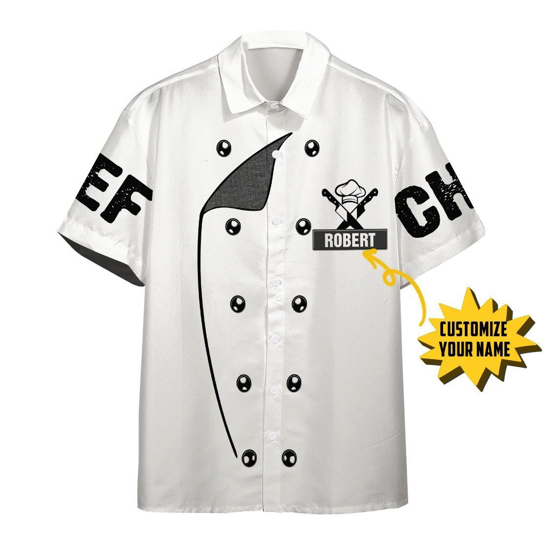  3D Chef White Uniform Nutrition Custom Name Hawaii Shirt